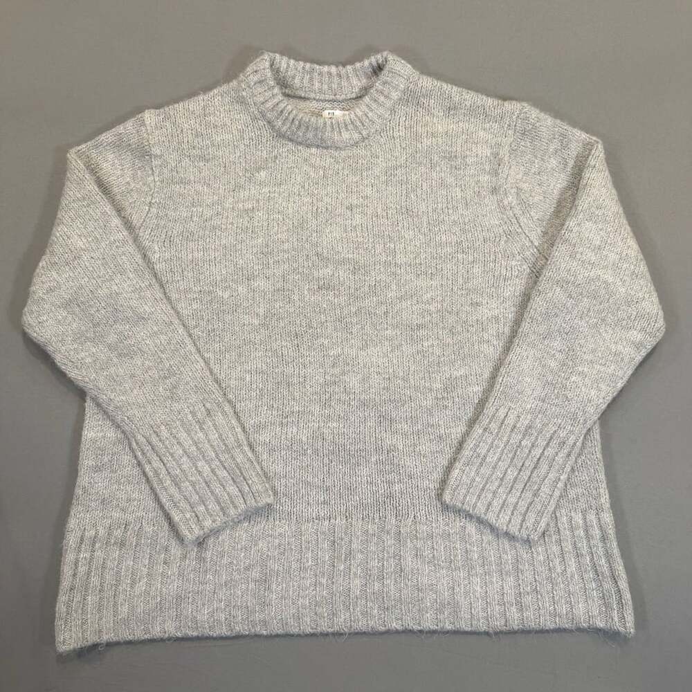 Pistola Mock Neck Knit Sweater Size M Gray Marled Wool Blend Pullover